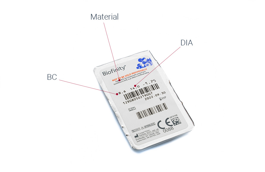 Kontaktinių lęšių plastikinės juostelės ir parametrai