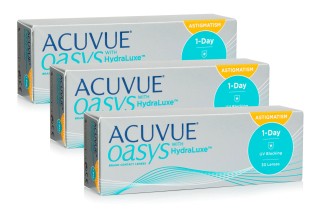 Acuvue Oasys 1-Day su HydraLuxe, skirta astigmatizmui (90 lęšių)