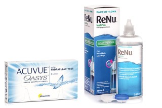 Acuvue Oasys (6 lęšiai) + ReNu MultiPlus 360 ml su lęšių dėklu