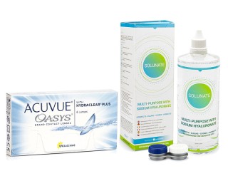 Acuvue Oasys (6 lęšiai) + Solunate Multi-Purpose 400 ml su lęšių dėklu