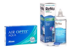 Air Optix Aqua (6 lęšiai) + ReNu MultiPlus 360 ml su lęšių dėklu