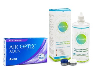 Air Optix Aqua Multifocal (6 lęšiai) + Solunate Multi-Purpose 400 ml su lęšių dėklu