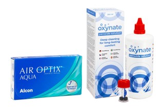 Air Optix Aqua (6 lęšiai) + Oxynate Peroxide 380 ml su lęšių dėklu