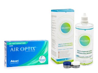 Air Optix for Astigmatism (6 lęšiai) + Solunate Multi-Purpose 400 ml su lęšių dėklu