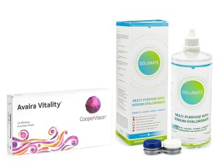 Avaira Vitality (6 lęšiai) + Solunate Multi-Purpose 400 ml su lęšių dėklu