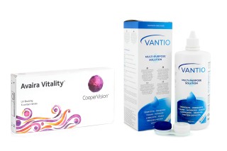 Avaira Vitality (6 lęšiai) + Vantio Multi-Purpose 360 ml su lęšių dėklu