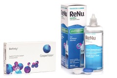 Biofinity (6 lęšiai) + ReNu MultiPlus 360 ml su lęšių dėklu