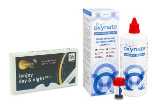 Lenjoy Day & Night PRO (6 lęšiai) + Oxynate Peroxide 380 ml su lęšių dėklu