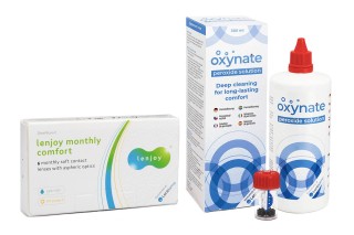 Lenjoy Monthly Comfort (6 lęšiai) + Oxynate Peroxide 380 ml su lęšių dėklu