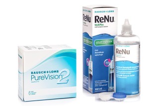 PureVision 2 (6 lęšiai) + ReNu MultiPlus 360 ml su lęšių dėklu