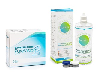 PureVision 2 (6 lęšiai) + Solunate Multi-Purpose 400 ml su lęšių dėklu