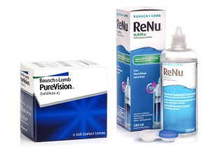 PureVision (6 lęšiai) + ReNu MultiPlus 360 ml su lęšių dėklu