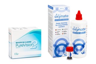 PureVision 2 (6 lęšiai) + Oxynate Peroxide 380 ml su lęšių dėklu