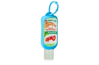 Silikoninis laikiklis + Owio rankų dezinfekavimo priemonė 50 ml