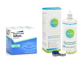 SofLens 38 (6 lęšiai) + Solunate Multi-Purpose 400 ml su lęšių dėklu
