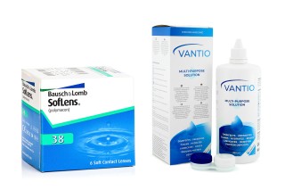 SofLens 38 (6 lęšiai) + Vantio Multi-Purpose 360 ml su lęšių dėklu