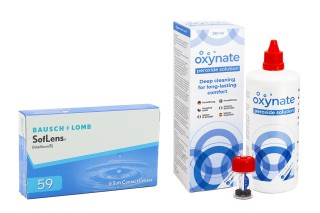 SofLens 59 (6 lęšiai) + Oxynate Peroxide 380 ml su lęšių dėklu